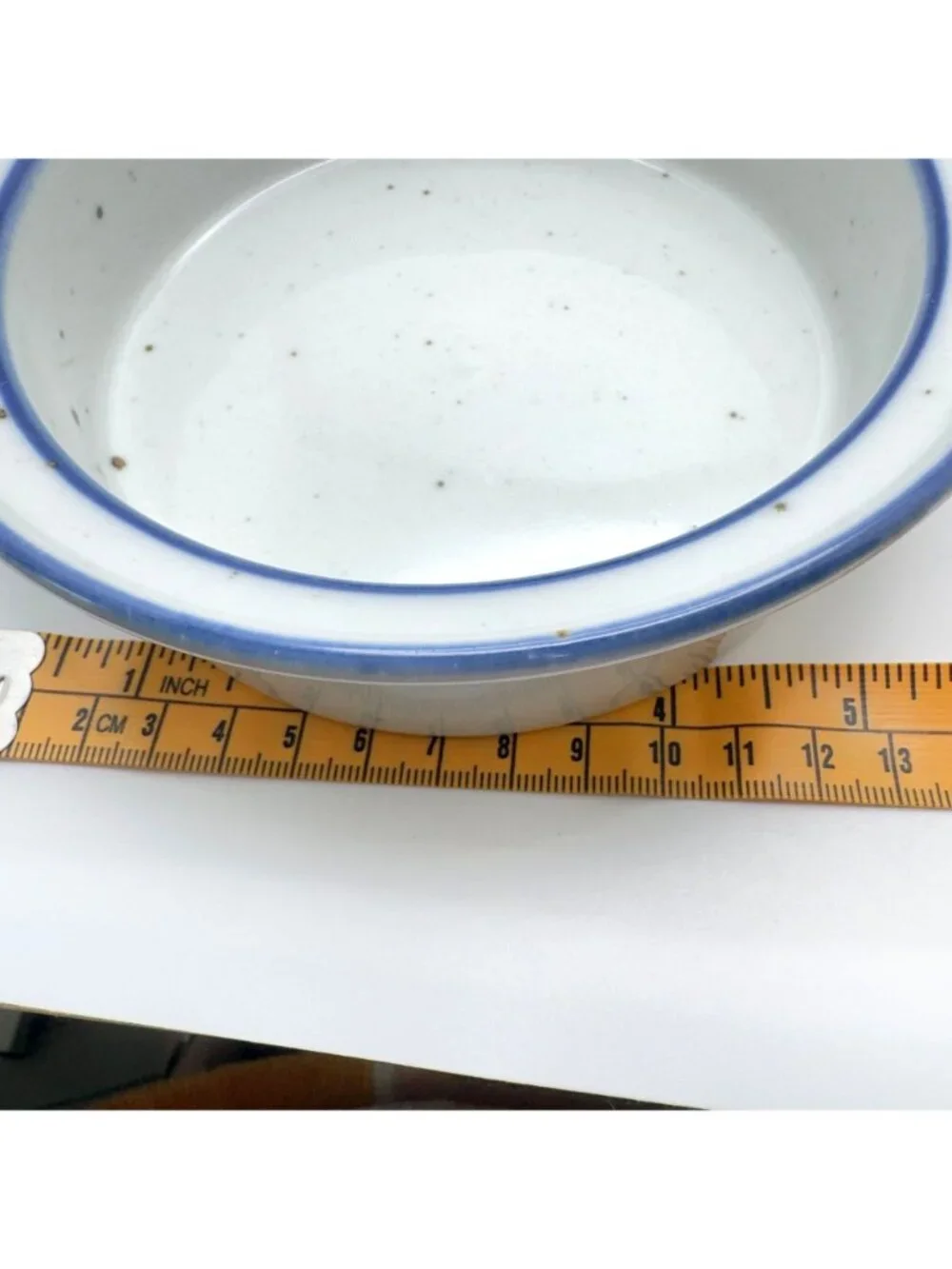 Dansk Int'l Designs Vtg Blue Mist Stoneware Bowl Niels Refsgaard White Speckled